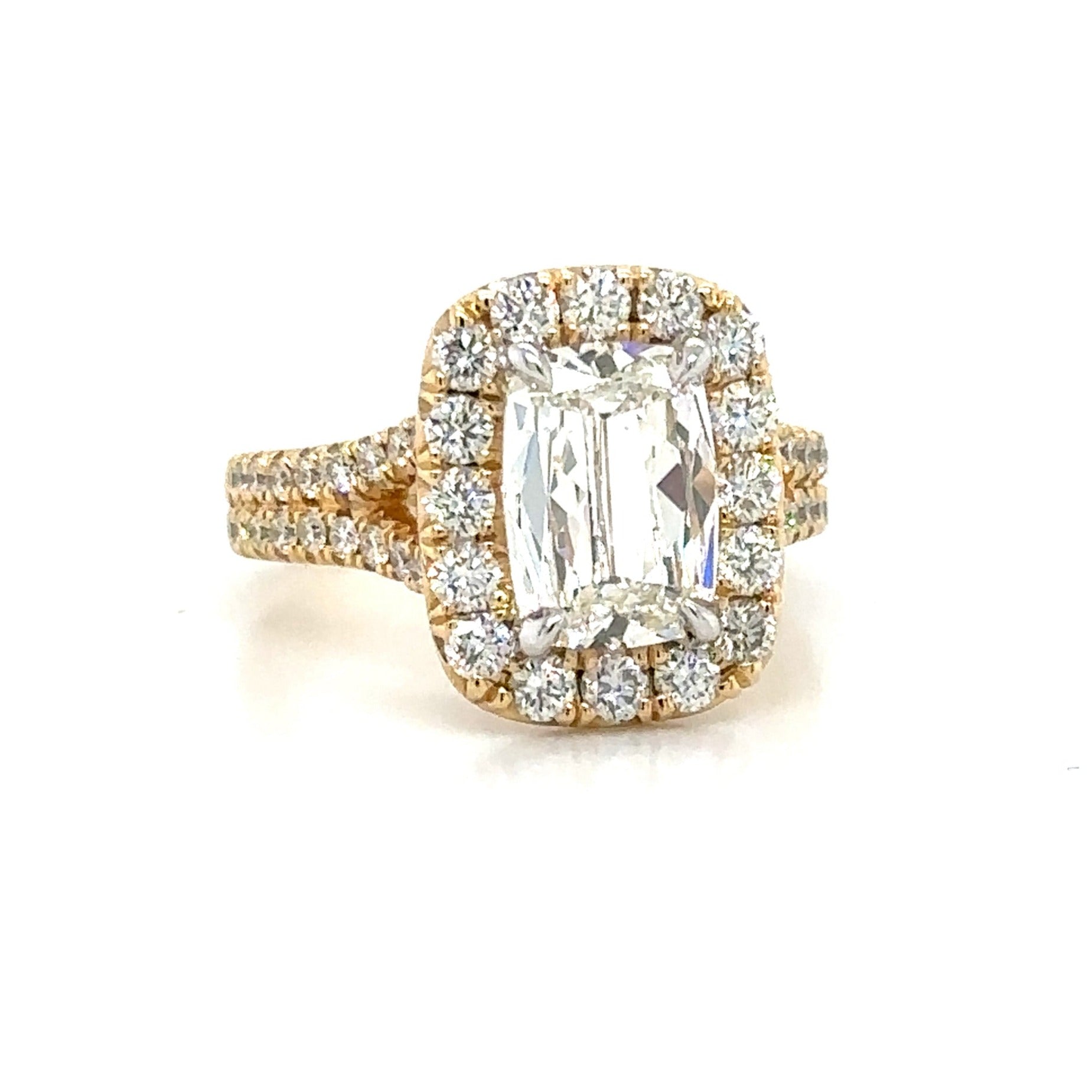 GIA Certified 3.16carat Henri Daussi Cushion-cut Engagement Anniversary Ring