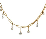 Ladies Paper Link Dangling Mix- shape Diamond Necklace
