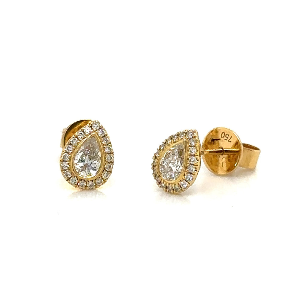 Pear Shape Diamond Stud Earrings 0.47ct tw