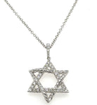 Diamond Star Of David Pendant Necklace