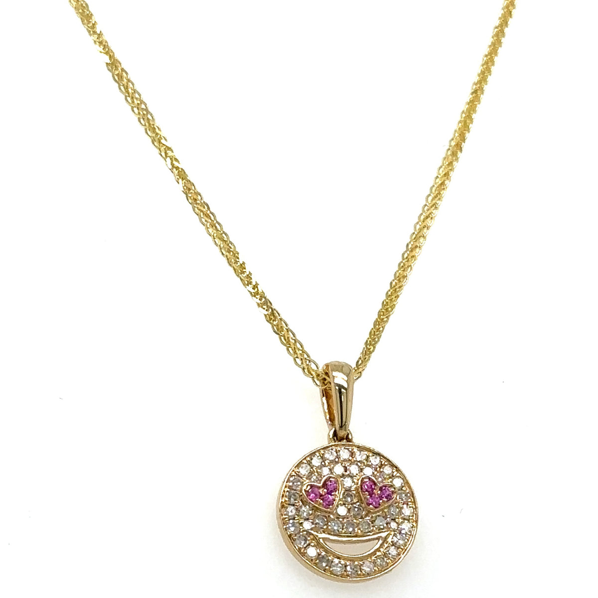 Diamond Pave Smiley Pendant Pendant Necklace – HANIKEN JEWELERS NEW-YORK