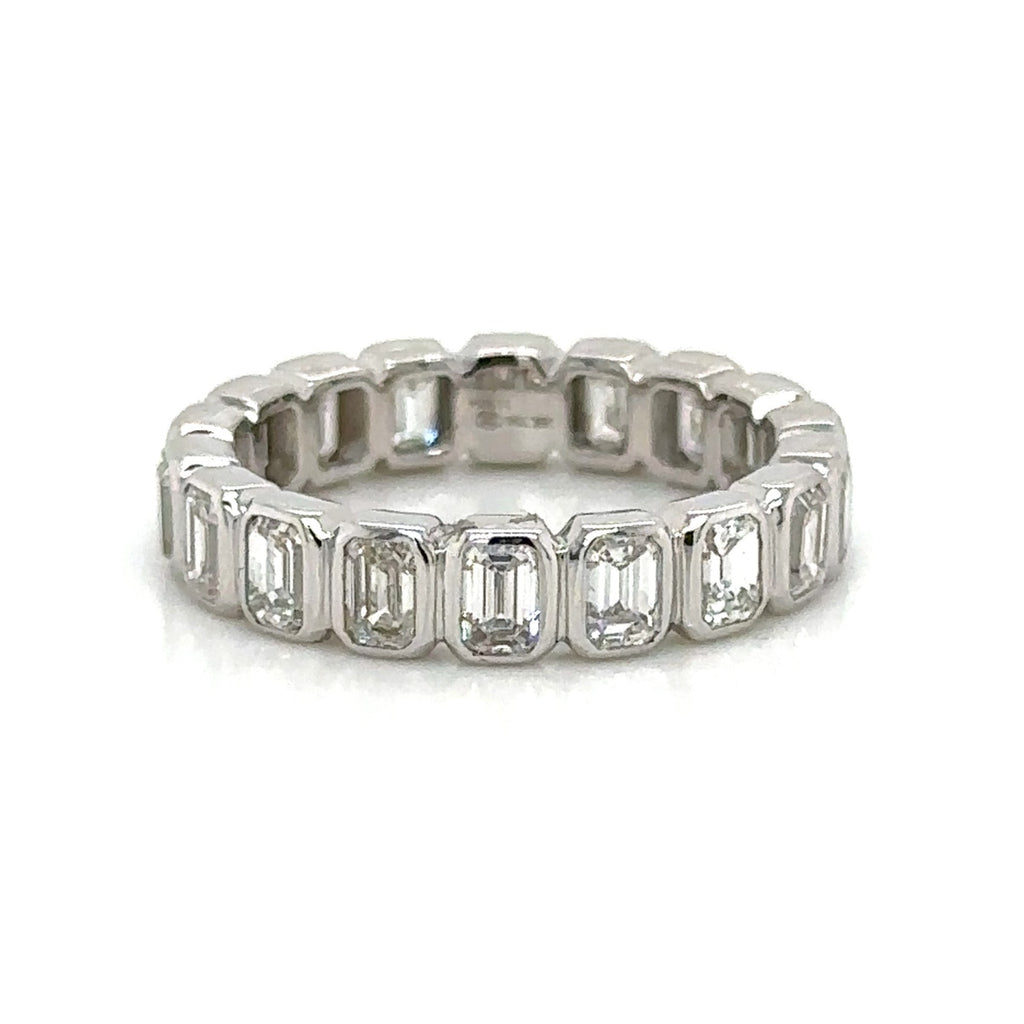 2.72CT TW Emerald Cut Diamond Bezel Set Eternity Band