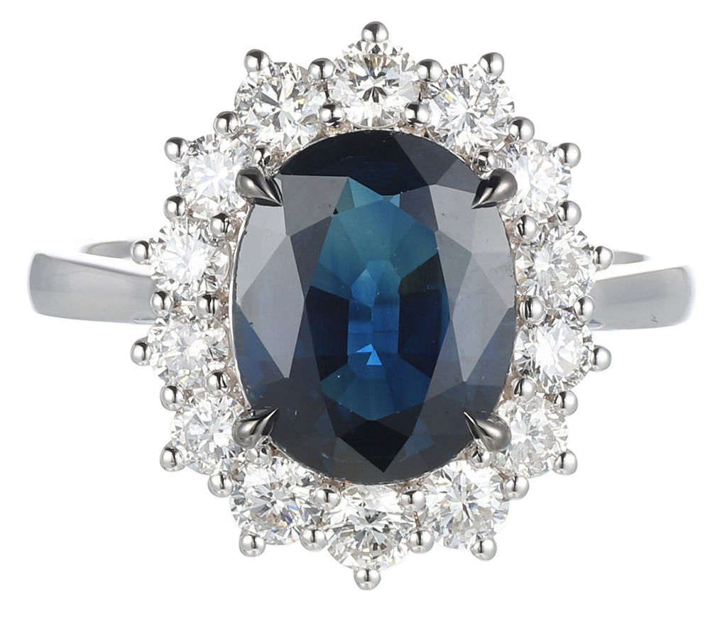 4.34ct tw Royal Blue Sapphire And Diamond Ring