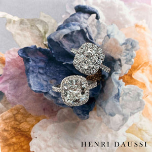 GIA Certified 1.29carat Henri Daussi Cushion-cut Engagement Anniversary Ring