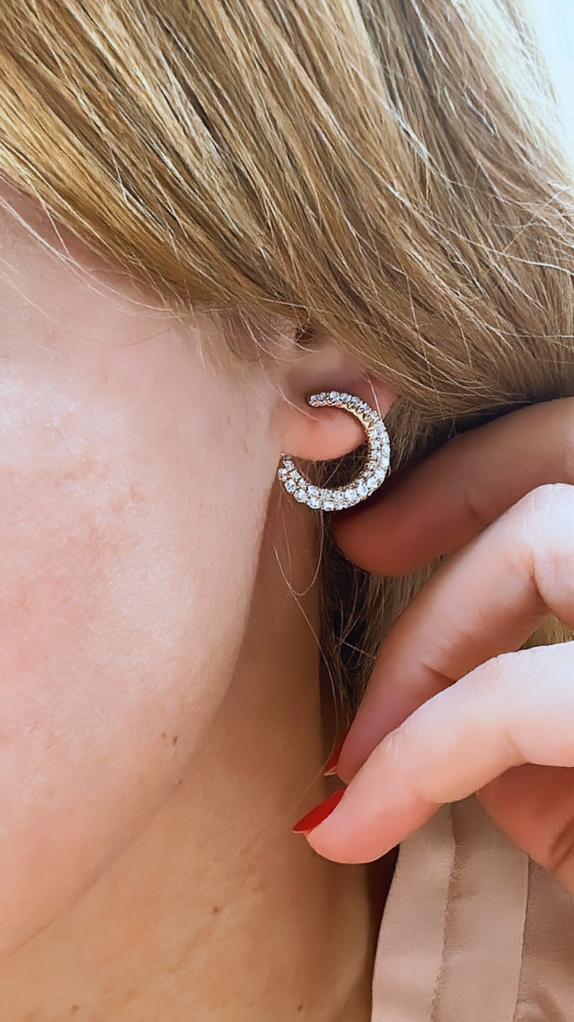 1.70ct tw Diamond Fancy Pace Half Circle Earrings