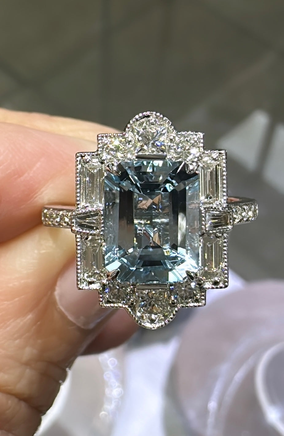 2.15carat Aquamarine & Diamond Cocktail Ring