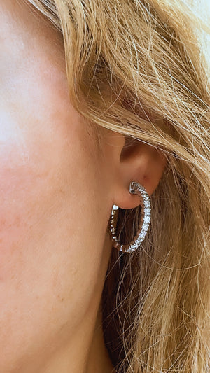 1.45ct tw Diamond Inside out Hoop Earrings