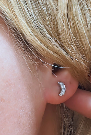 0.12ct tw Diamond Moon Earrings