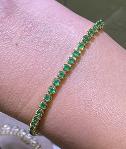 Emerald Gem Stone Tennis Bracelet 2.24ct t.w.
