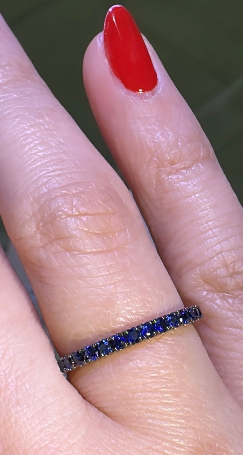 0.37ct tw Blue Sapphire Eternity Stackable Band in Black Rhodium