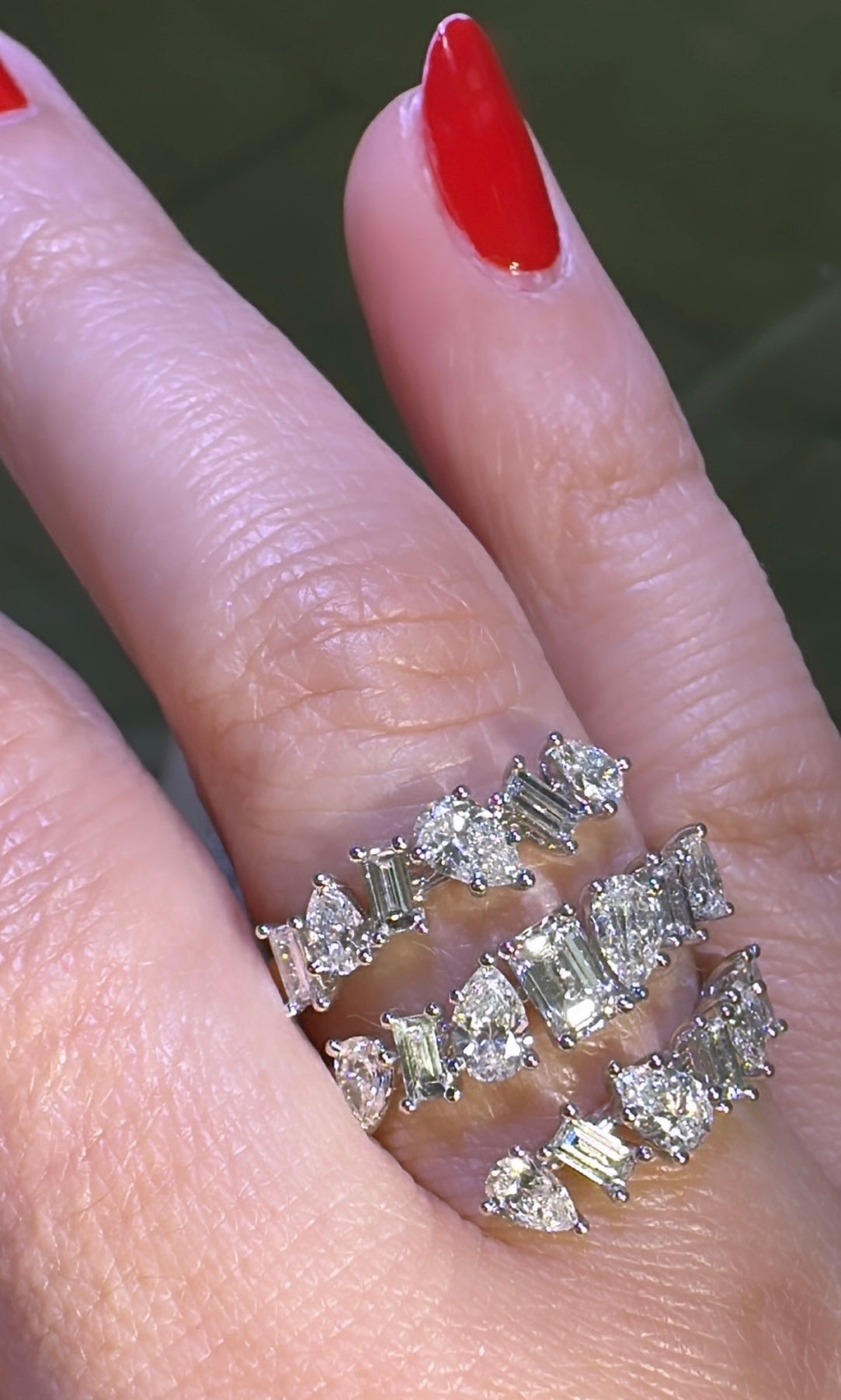 2.00ct tw Mix shape Emerald-cut, Pearl-cut Diamond Wrap Ring
