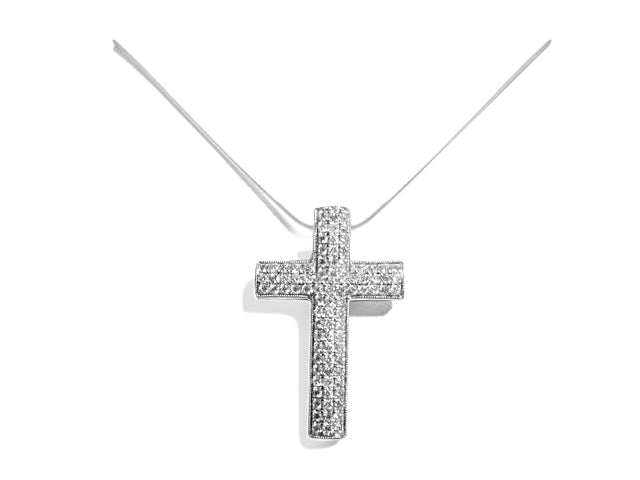 Pave Diamond Cross 0.83ct tw Pendant Necklace