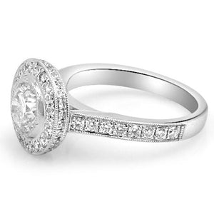 1.57CT T.W. Round Brilliant Cut Diamond Halo Engagement Ring