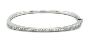 1.00ct tw Diamond White Gold Bangle Bracelet