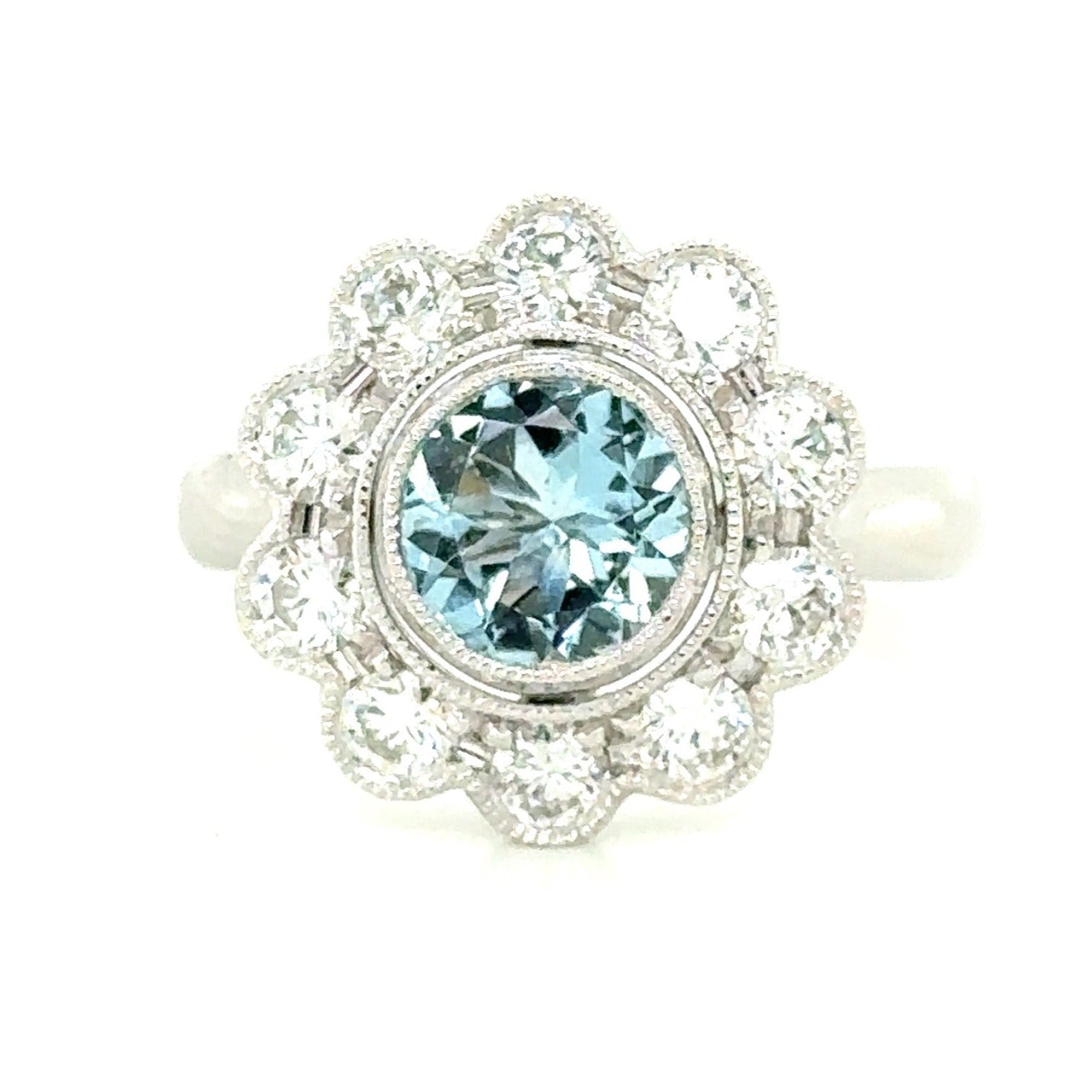Aquamarine & Diamond Cocktail Ring