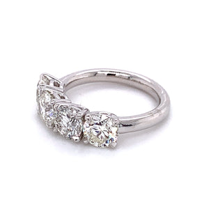 2.89ct t.w. Four 4 Stone Diamond Ring - HANIKEN JEWELERS NEW-YORK