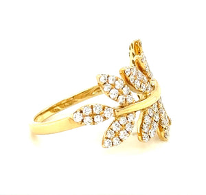Leaf Style Diamond Right Hand Ring 0.84ct tw