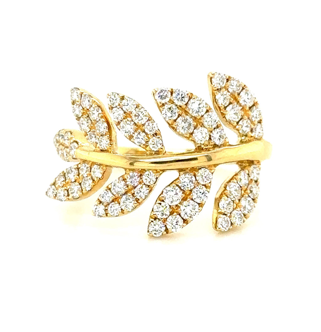 Leaf Style Diamond Right Hand Ring 0.84ct tw
