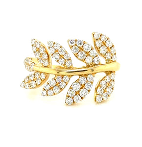 Leaf Style Diamond Right Hand Ring 0.84ct tw