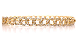 Diamond Link 1.15CT T.W. Gold Bangle Bracelet