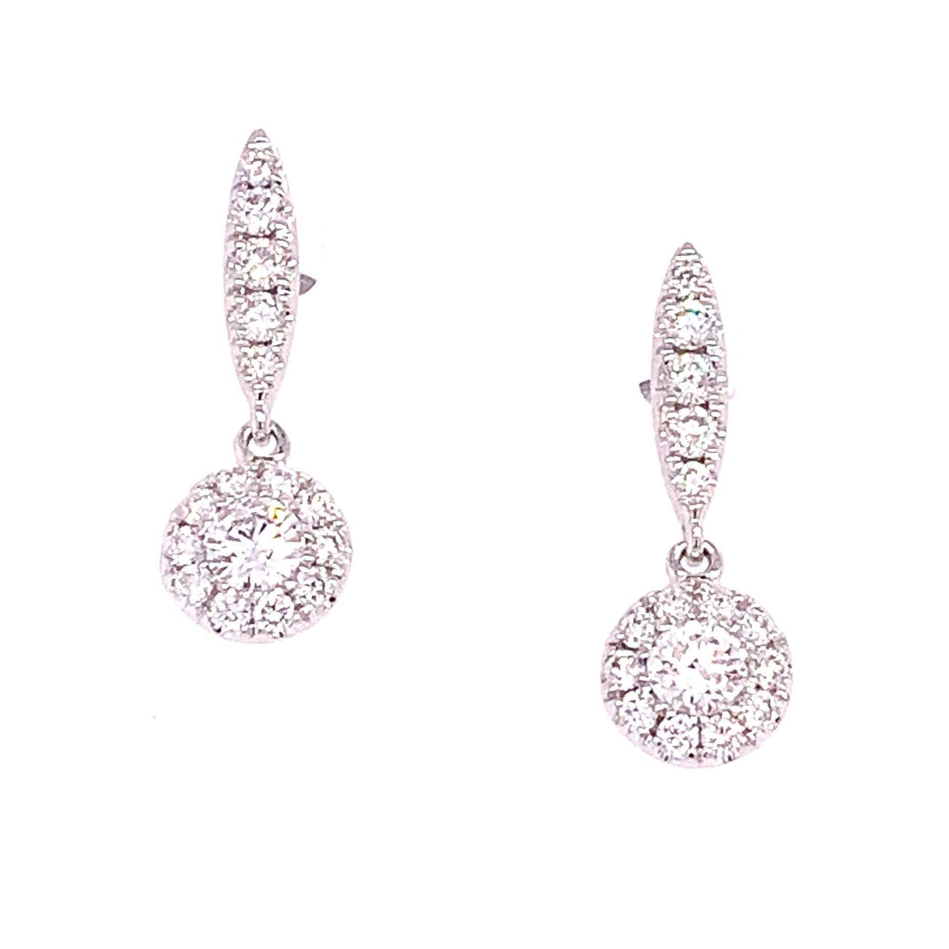Diamond Invisible-set Dangling Earrings 0.61ct tw