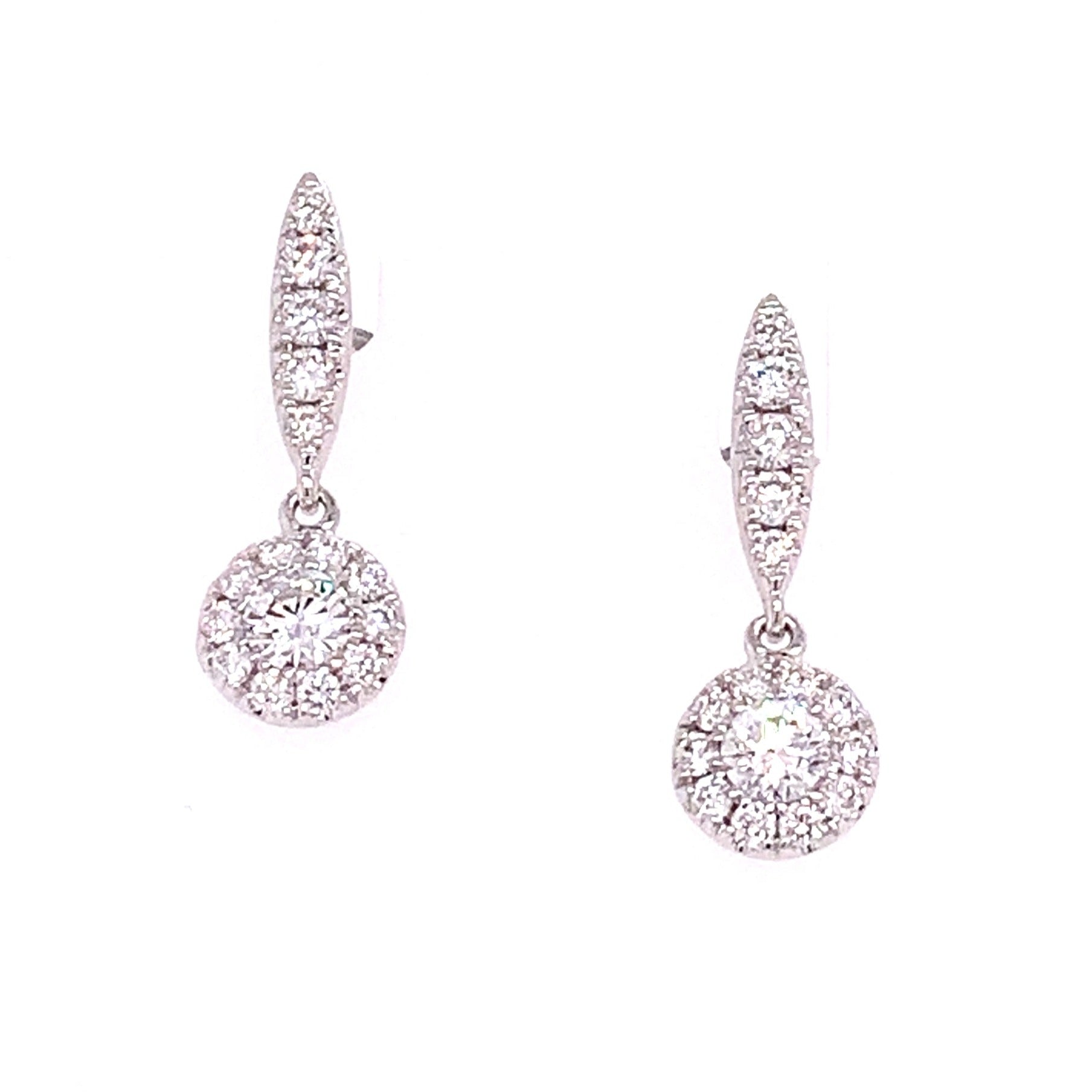 Diamond Invisible-set Dangling Earrings 0.61ct tw