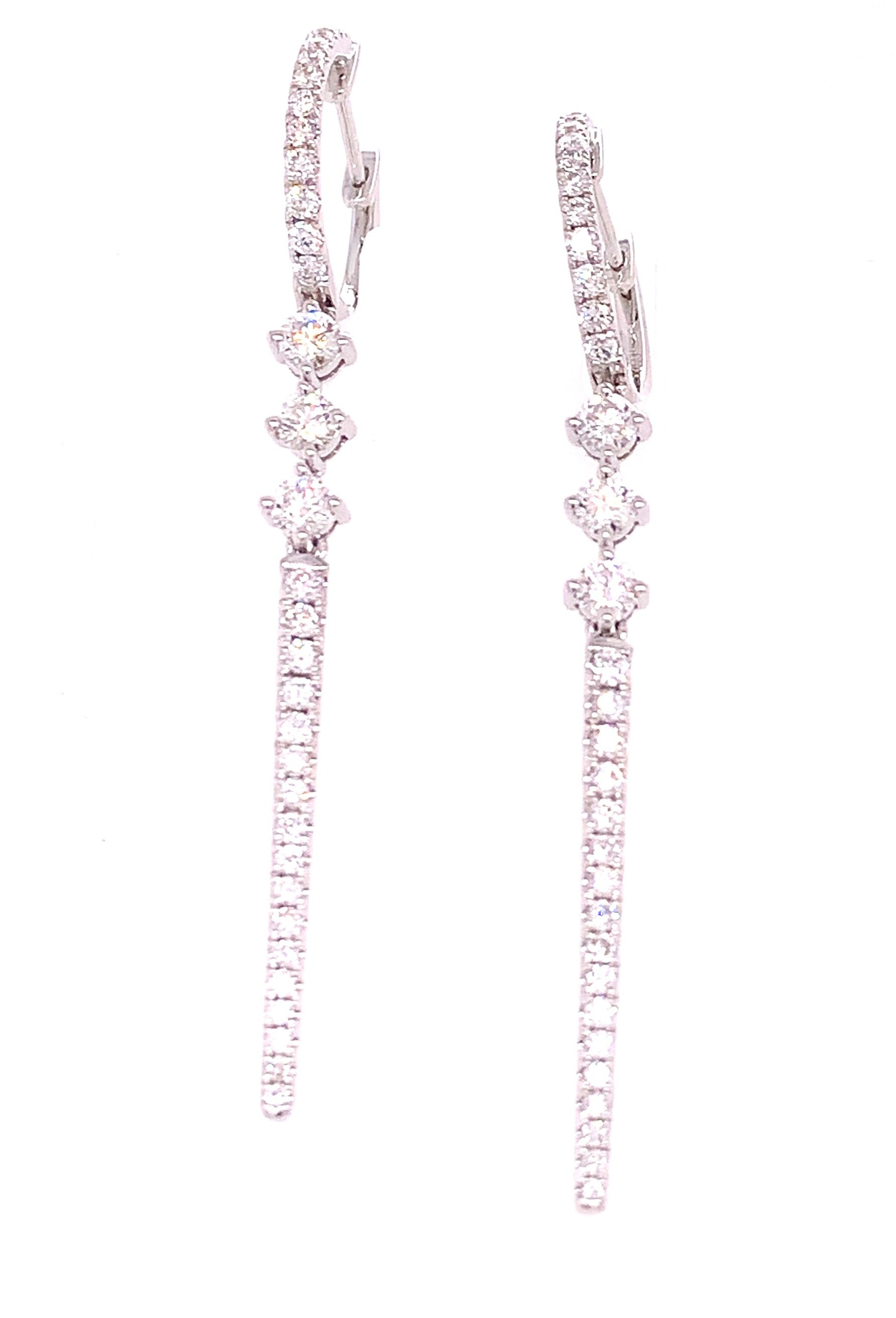 Diamond Dangling Drop Earrings 1.19ct tw