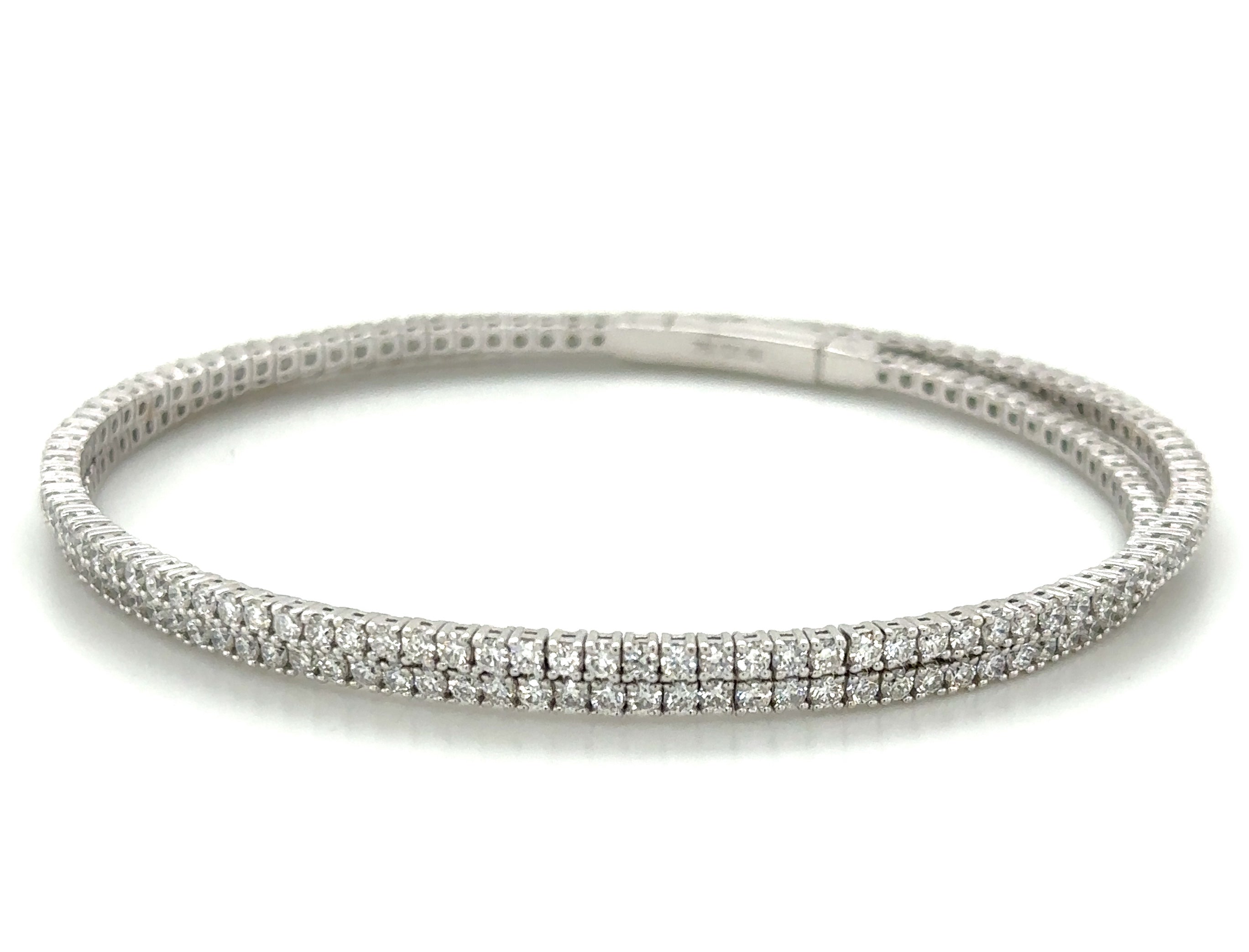 3.56ct tw Double Wrap Bracelet Diamond Bangle Bracelet