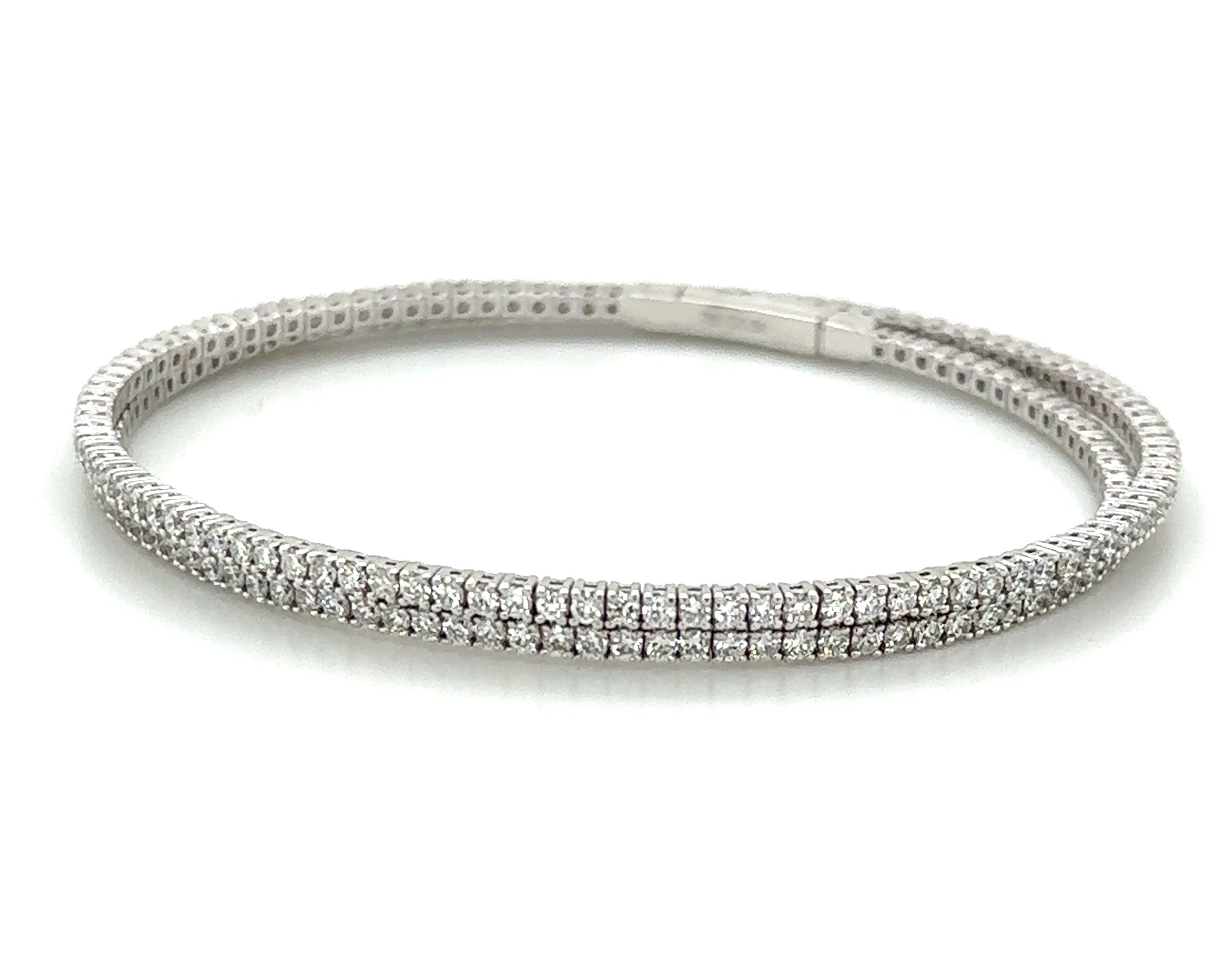 3.56ct tw Double Wrap Bracelet Diamond Bangle Bracelet