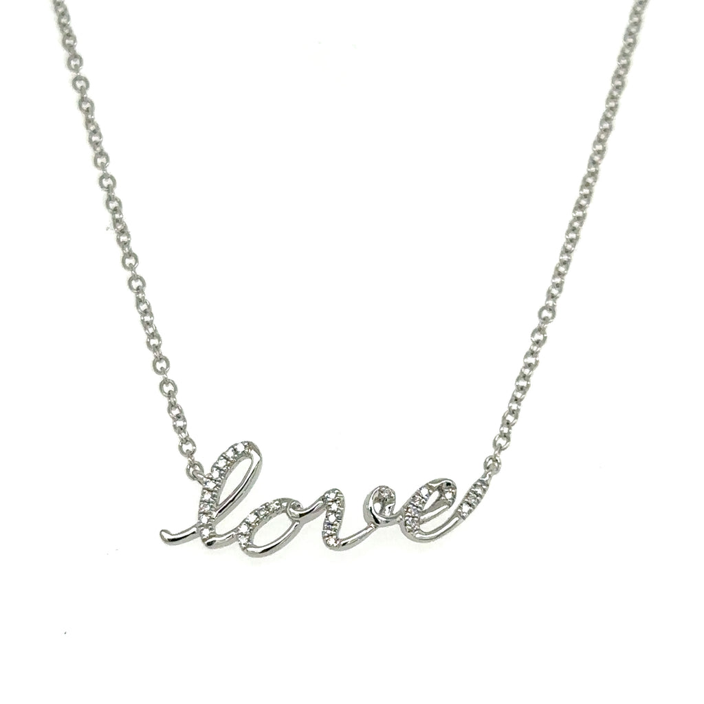 Diamond "LOVE" Pendant Chain Necklace