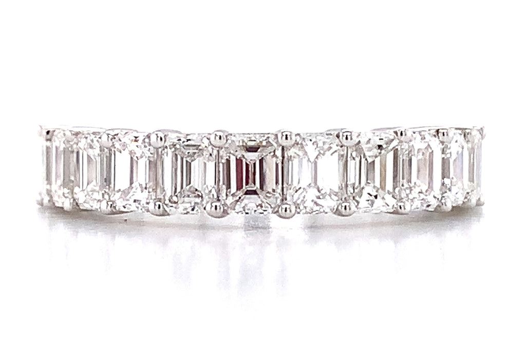 Ladies Diamond 1.89ct tw Emerald Cut Halfway Eternity Ring