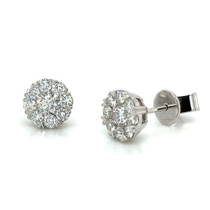 0.97ct tw Diamond Invisible Set Stud Earrings