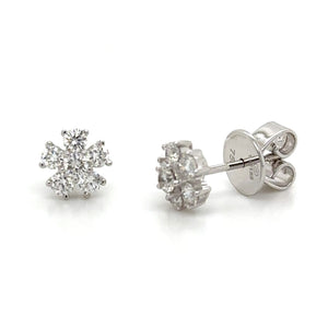 0.57CT TW Diamond Flower Stud Earrings