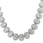 Exquisite 20.93CT T.W. Oval-Cut Statement Diamond Necklace