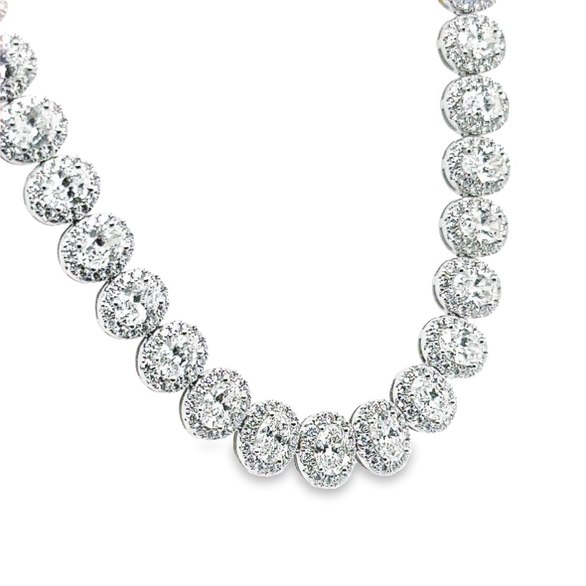 Exquisite 20.93CT T.W. Oval-Cut Statement Diamond Necklace
