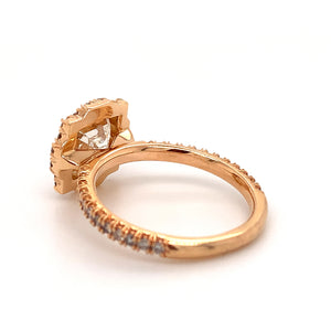 2.36ctw Asscher Cut Halo Diamond Engagement Ring