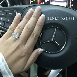 Henri Daussi GIA Certified Cushion Cut 2.35ct t.w. Halo Engagement Anniversary Ring