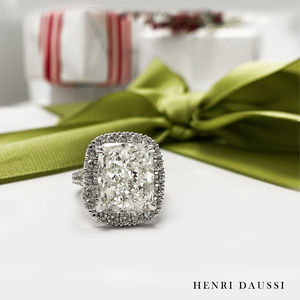 GIA 6.58ct t.w. Henri Daussi 3 Stone Cushion Cut Engagement & Anniversary Ring