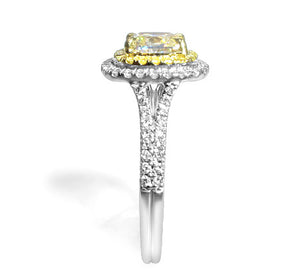 Henri Daussi 0.81cts Cushion Cut Diamond Engagement Ring