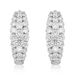 Three Row Pave Diamond Earrings 1.58ct t.w.