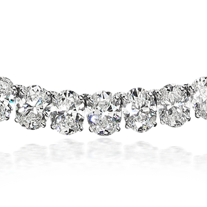 23.19ct tw All GIA Certified 33 Oval Cut Riviera Tennis Bracelet Crafted Luxurious Platinum