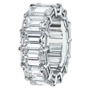 All Diamonds GIA Certified Emerald Cut Eternity Ring in Platinum 14.36CT T.W.