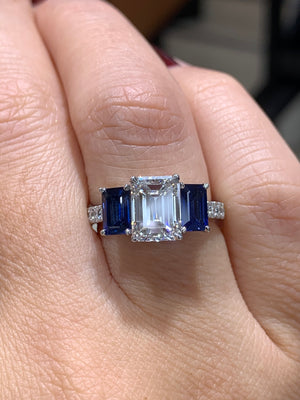 Emerald Cut 1.20 ctw VS2 Clarity, I Color Diamond Platinum Ring | Costco