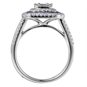 Sapphire and diamond Art - Deco Style Octagon Ring