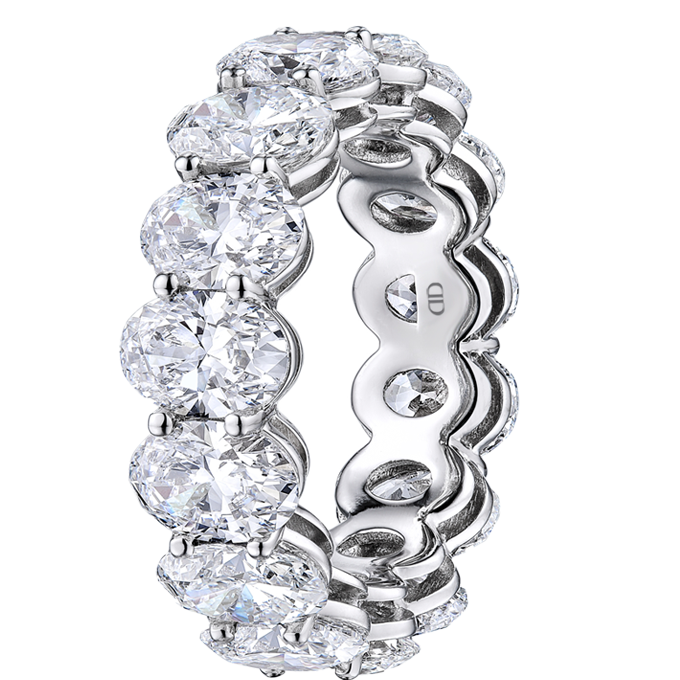 7.24ct tw All GIA Certified 16 Oval CutEternity Band Crafted Luxurious Platinum