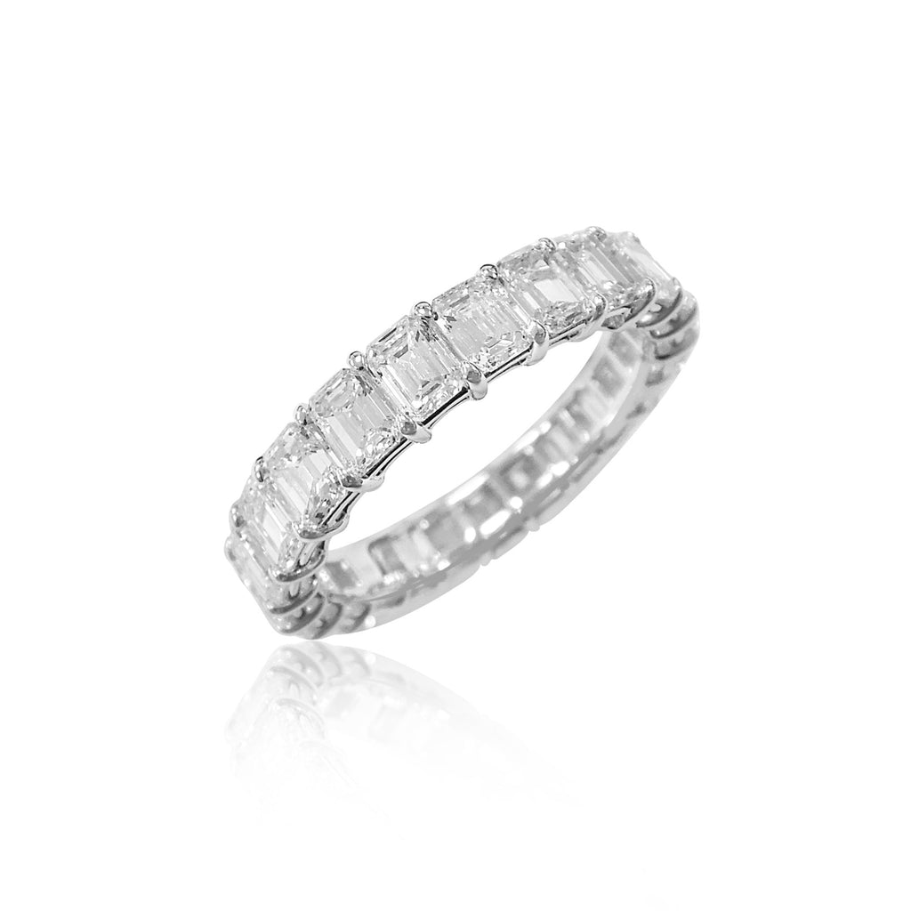 Ladies Diamond 4.02ct tw Emerald Cut Eternity Ring
