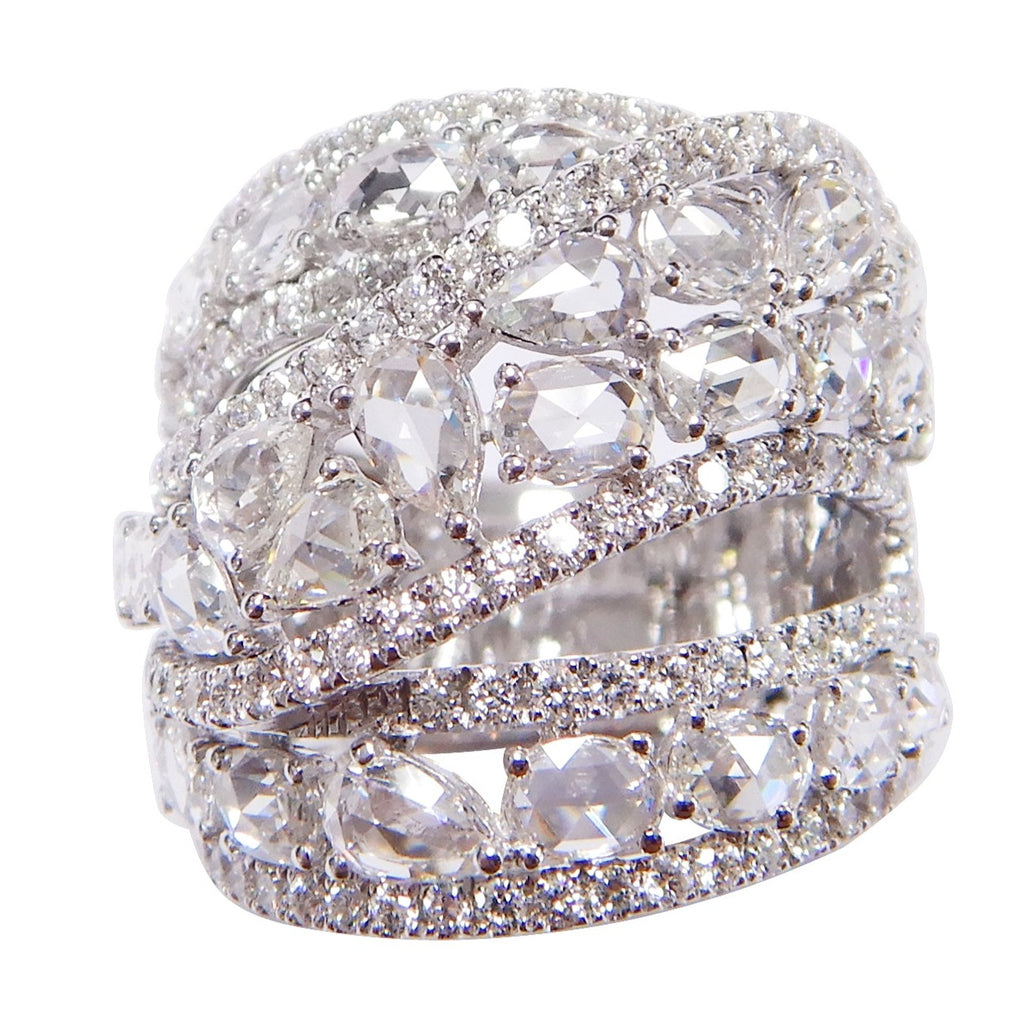 Glamorous 4.24ctw Diamond Rose-cut Mix-shape Fancy Cocktail Ring