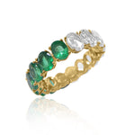 Ladies Statement 4.34ct tw Oval Cut Emerald & Diamond Ring