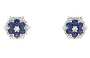 2.03carat Ladies Diamond and Sapphire Earrings