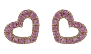 Pink Sapphire 0.24ct t.w. Open Heart Earrings